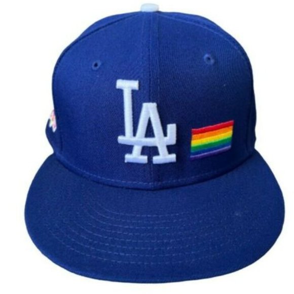 New Era Los Angeles Dodgers Pride Flag Patch 59FIFTY FITTED Hat - Picture 4 of 8